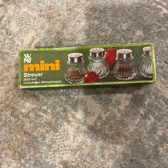 Vintage WMF Mini Streuer Salt & Pepper Shakers Set of 4 Made in Germany New - Picture 1 of 5
